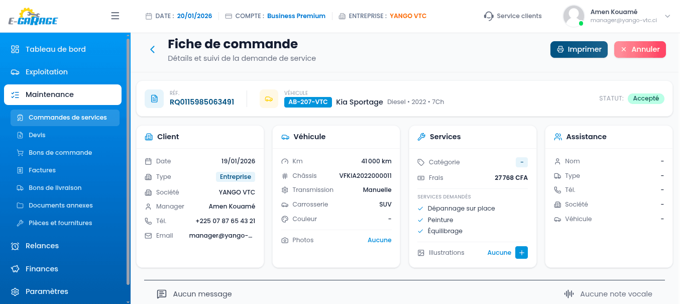 E-Garage Fleet Dashboard